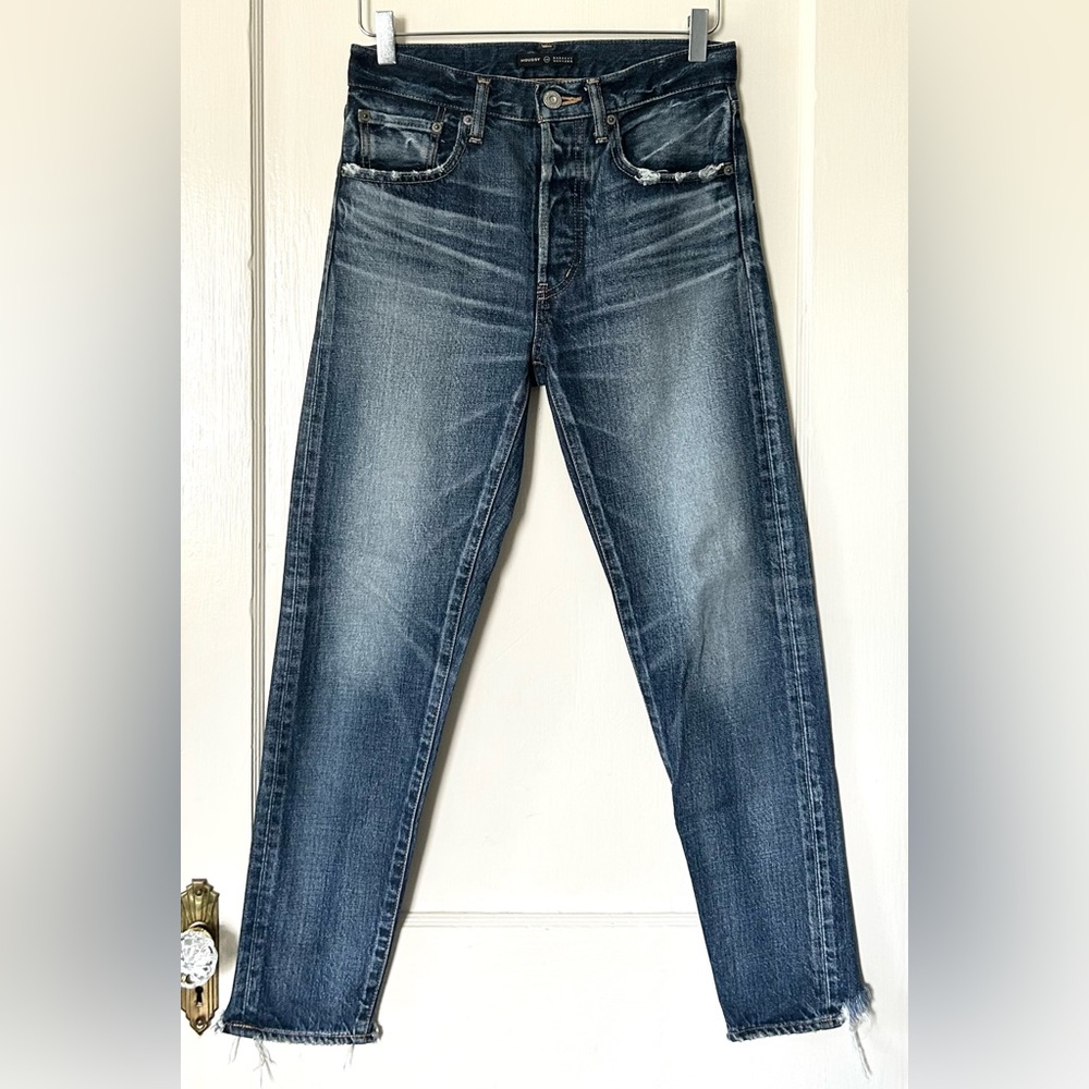 Moussy x Barneys High Rise Slim Straight Ankle Denim Medium Dark Rinse‎ 25